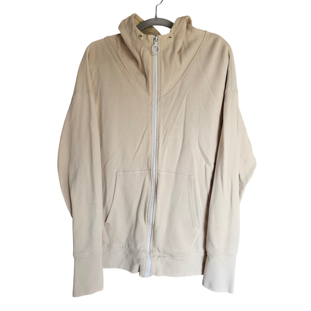 Fabletics Leah oversized Full Zip Hoodie Womens L Cotton French Terry Thumbhole